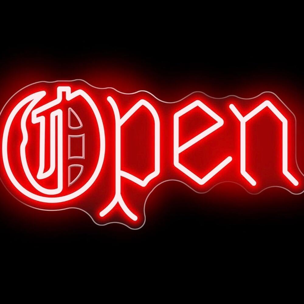 OPEN Neon Sign Red Magic Font Night Light Room Wall Decor